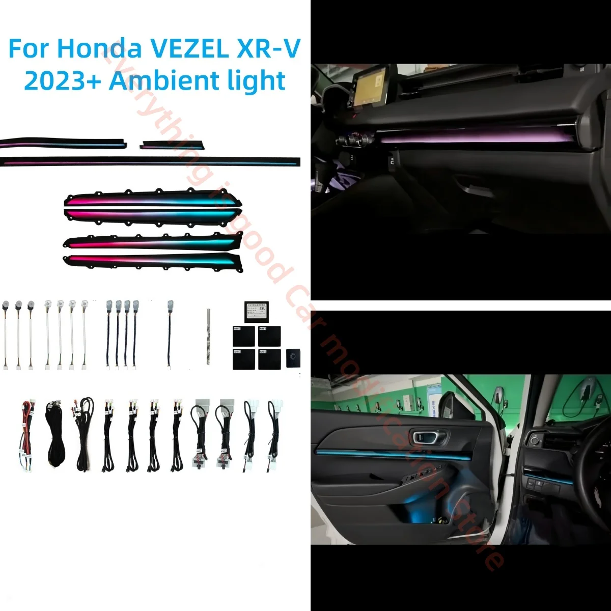 For Honda VEZEL XR-V 2023+ LED Ambient light car interior lighting upgrade Car accessories Trim Strip Footlights Atmosphere lamp