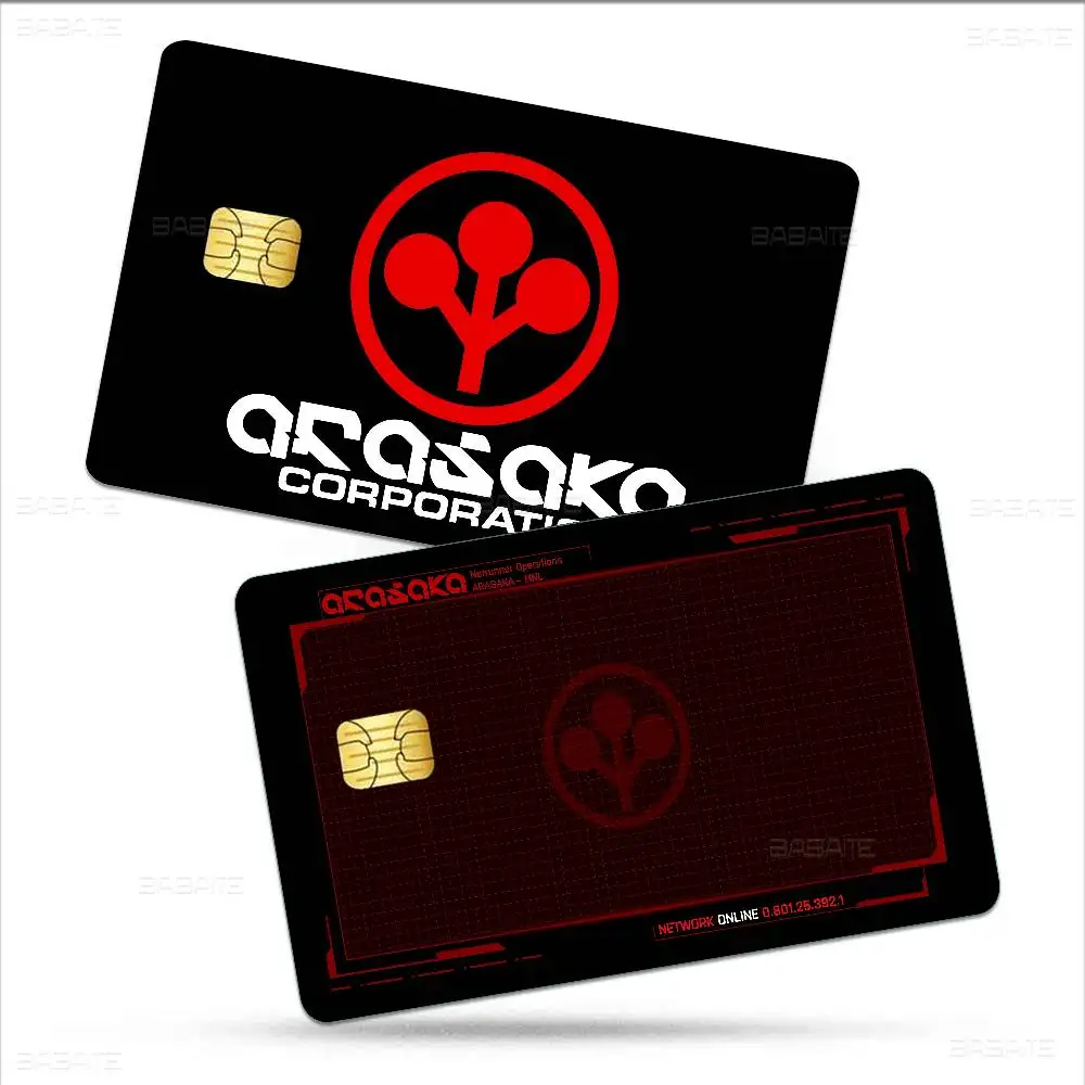 Arasaka Corporation Logo 2024 Anime Cartoon Skin Stickers Film Tape Case for Big Credit Debit Card Front Side