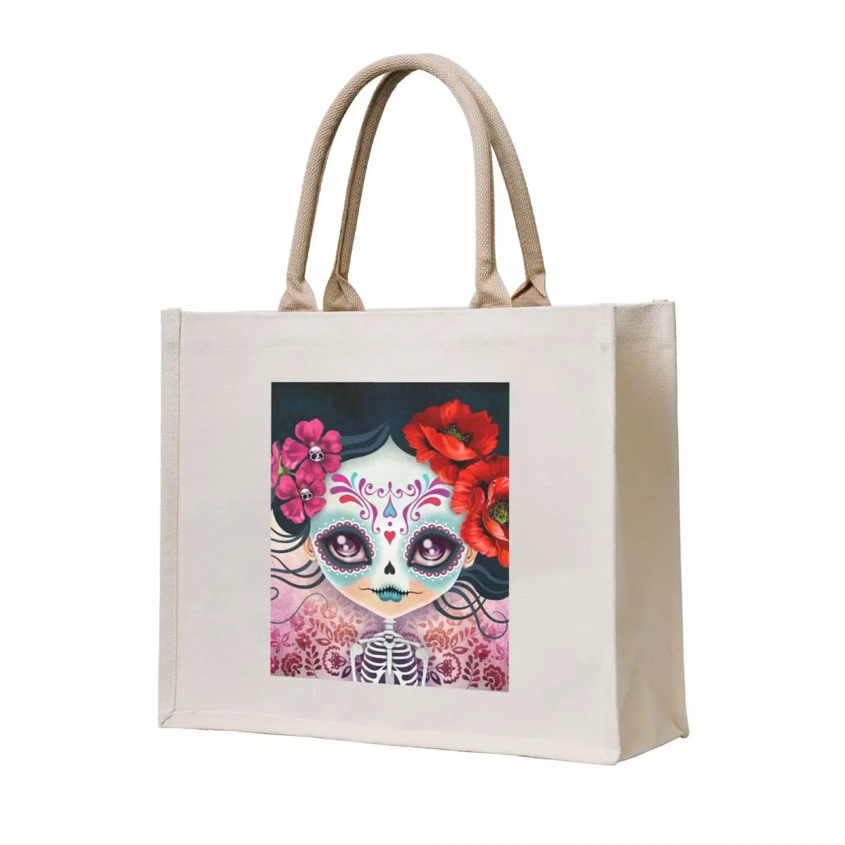 

Amelia Calavera - Sugar Skull Tote Bag sacs de shopping Customizable tote bag tote bag screen eco pack