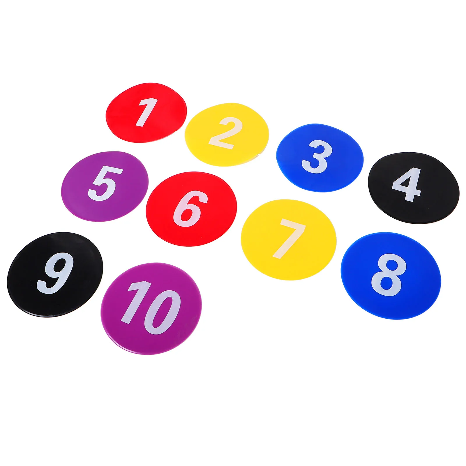 

10pcs Logo Mats Round Carpet Dots Clear Markings Training Football Yard Markers Portable Tpe Spots Floor Non Slip Flat Cones Gym