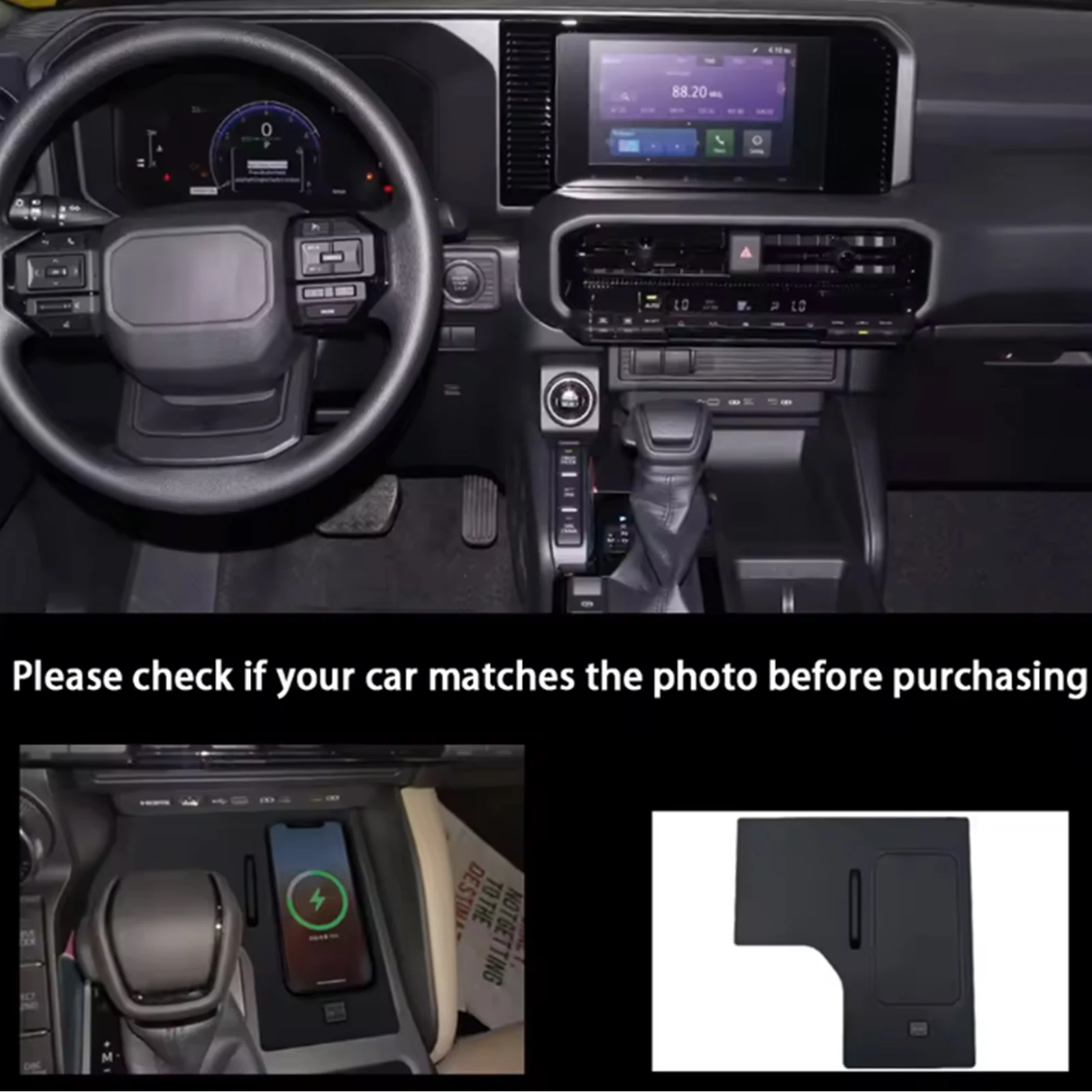 for Toyota Land Cruiser Prado 250 LC250 J250 2024 2025Car Wireless Mobile Phone Charger Center Console Storage fast plate holder