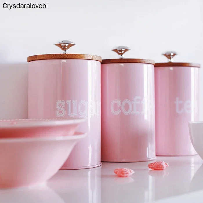 

New Storage Tanks Steel Kitchen Utensils Multifunction Color Tea Coffee Sugar Square Box Case Househould Quality Beautiful