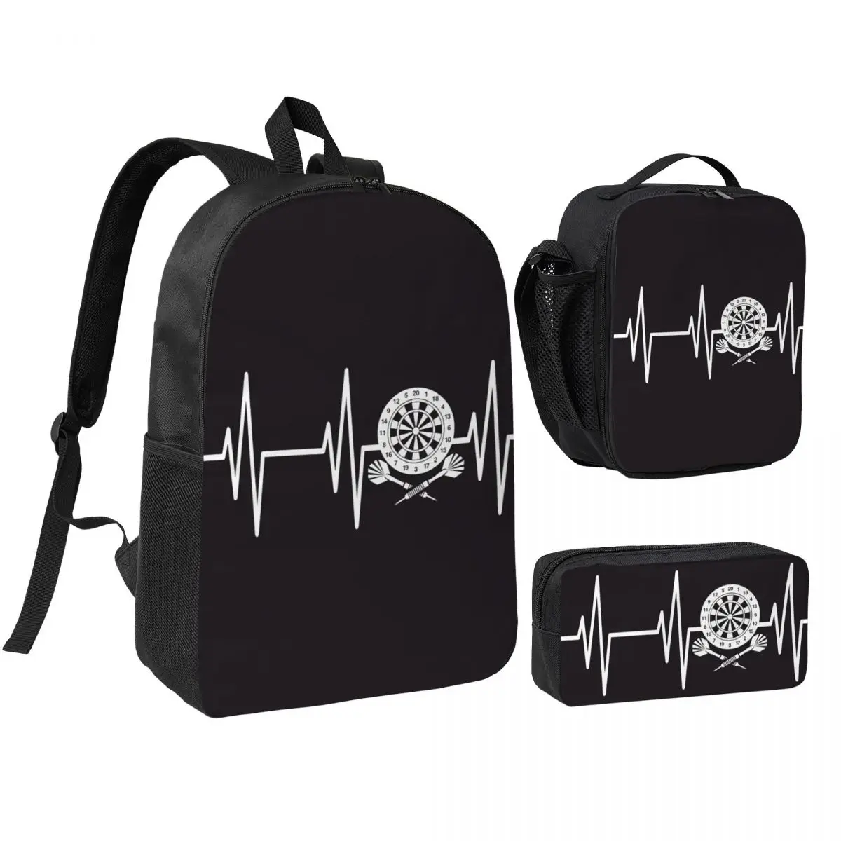 Darts Board Arrow Target Backpack Student BookBag School Bag Shoulder Bags 3ps Insulated Lunch Bag Pencil Case