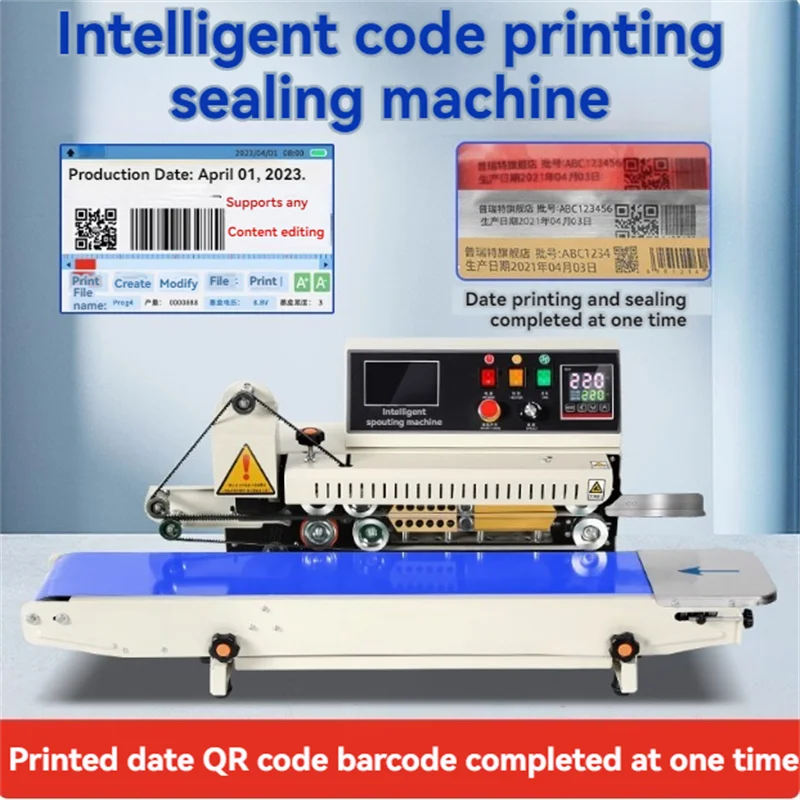 

PM-1800 Commercial Sealing Machine with Date Automatic Intelligent Spray Code Continuous Sealing Machine