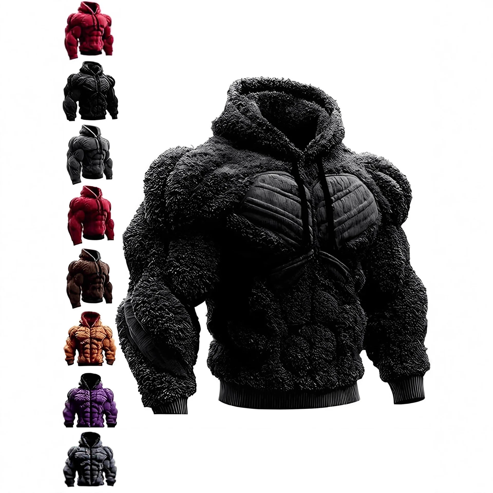 New Style Fashionable Men's Clothing - Autumn Warm 3D Hoodie with Hood and Long Sleeves Top