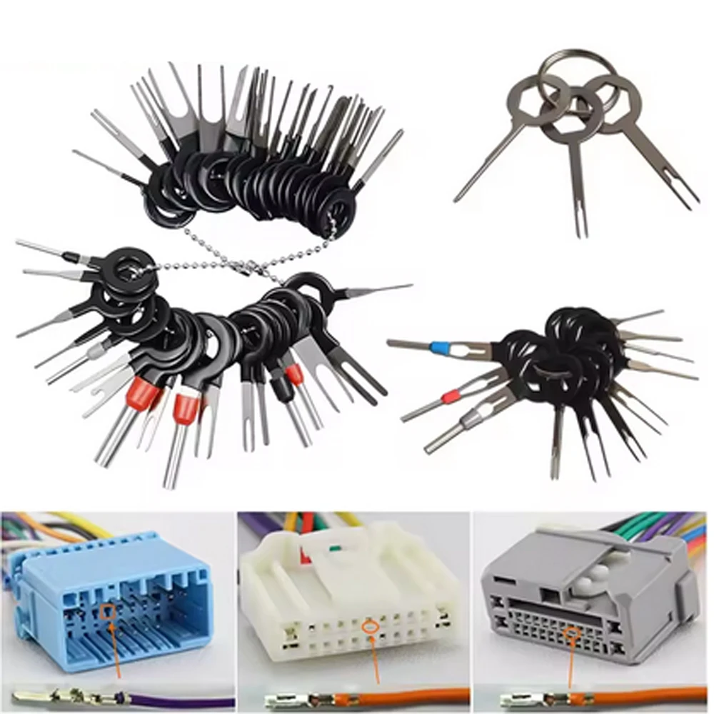 18/26/38pcs Car Terminal Removal Pin Extractor Kit Electrical Wiring Crimp Connector Car Repair Tool Plug Puller Automotive