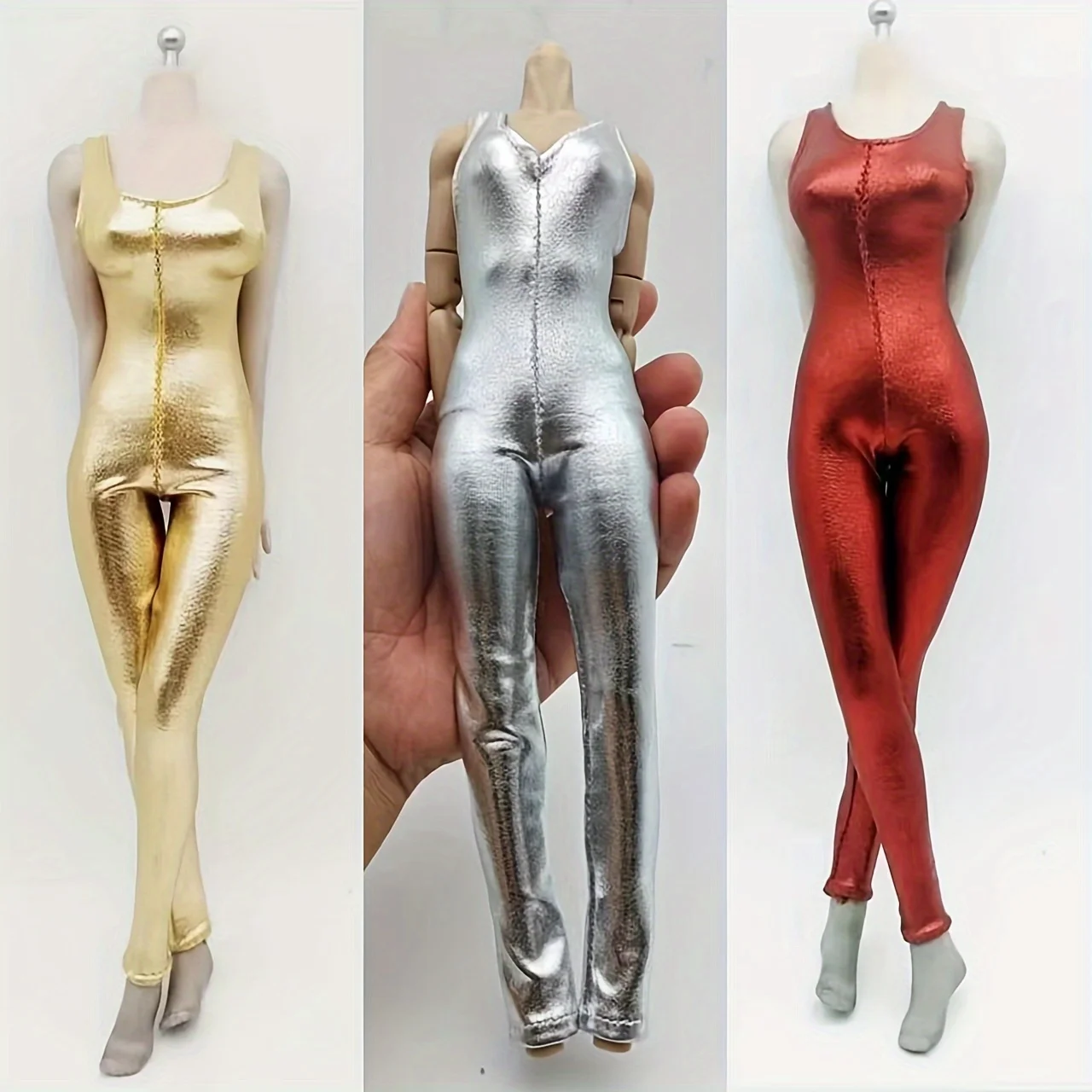 1/6 Red Tights Jumpsuit Model Scale Sexy Stretch pants Combat uniform Tight fitting Pants for 12