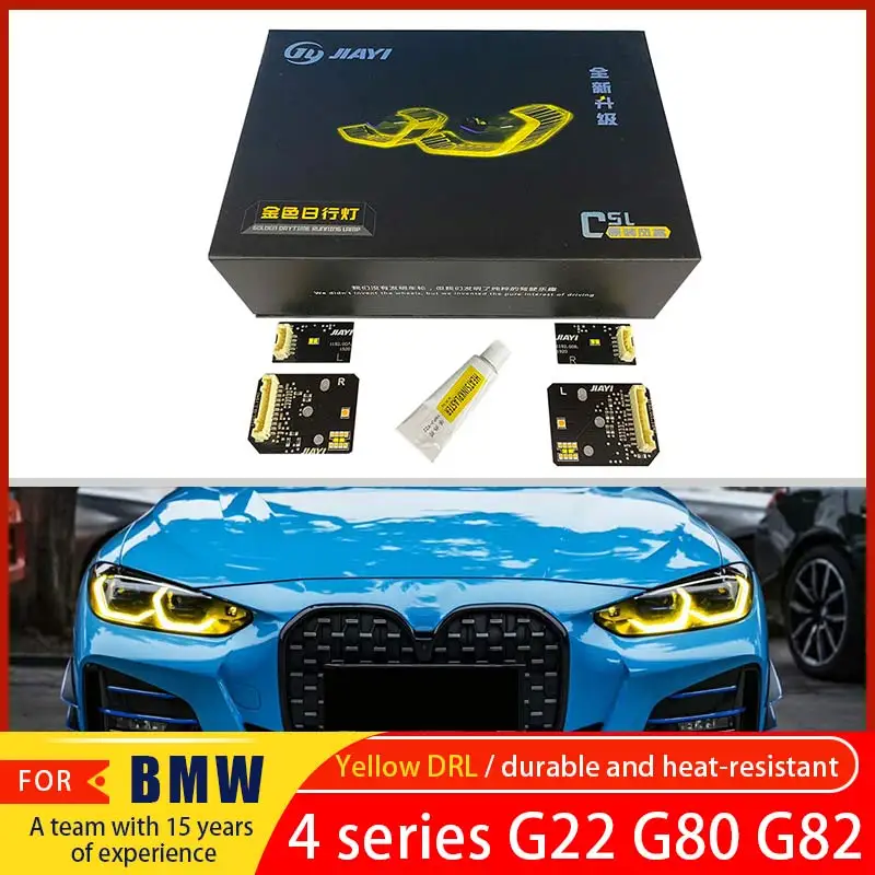 Yellow angel eye daytime running light amber LED module for BMW 4 Series G22 G23 M3 G80 M4 G82 G83 2021 2023 models