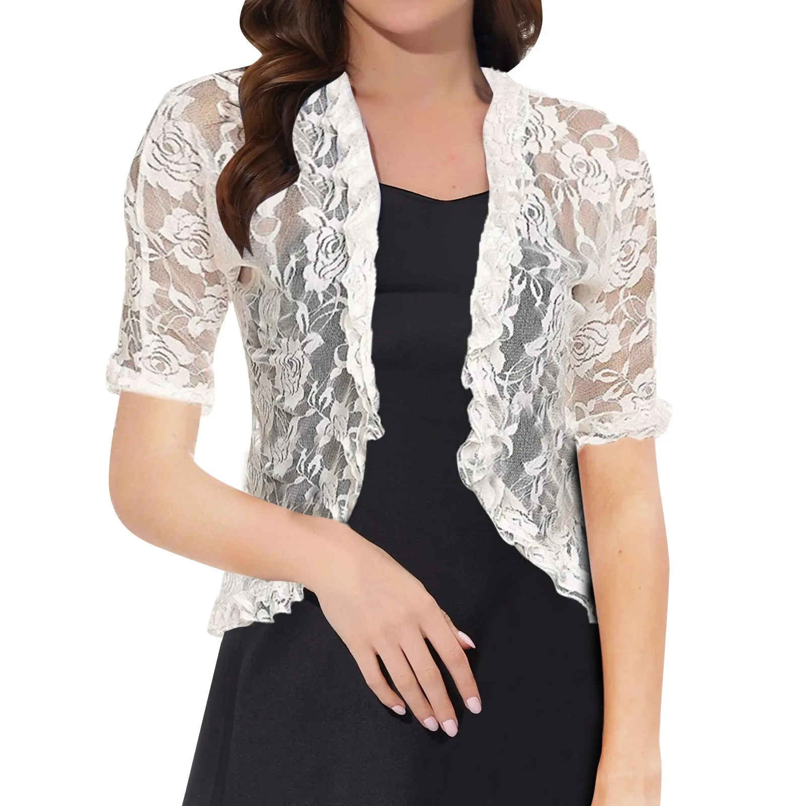 

Flower Design Solid Color Lace Blouse Top For Oktoberfest Summer Fashion Shirring Short Sleeve Fashion Woman Blouse 2023 Dirndl