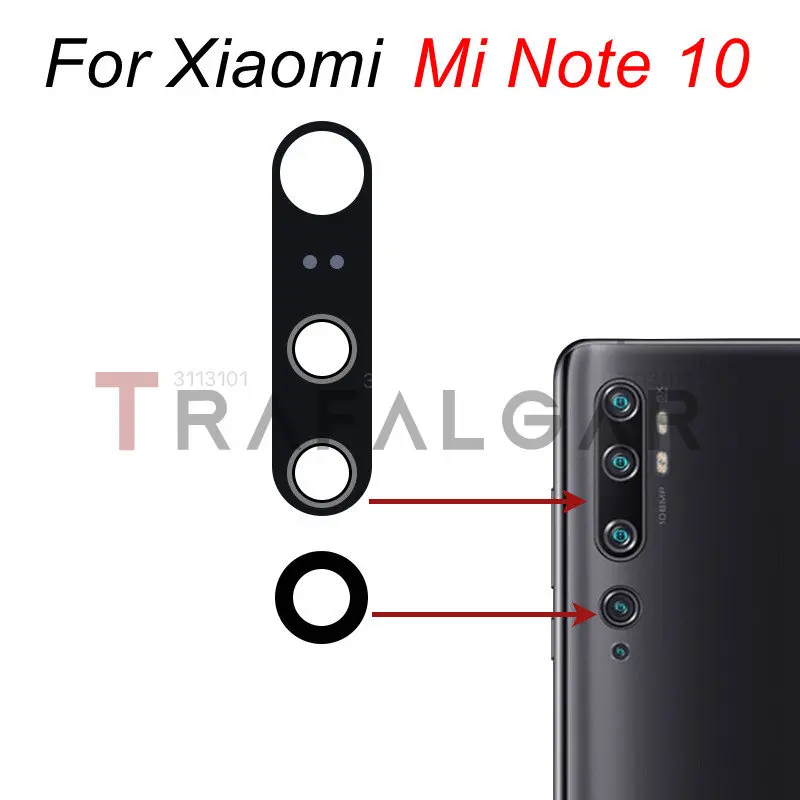 Rear Back Camera Lens Glass For Xiaomi Mi Note 10 Lite Pro Note10 Replacement+Adhesive Sticker M2002F4LG M1910F4G