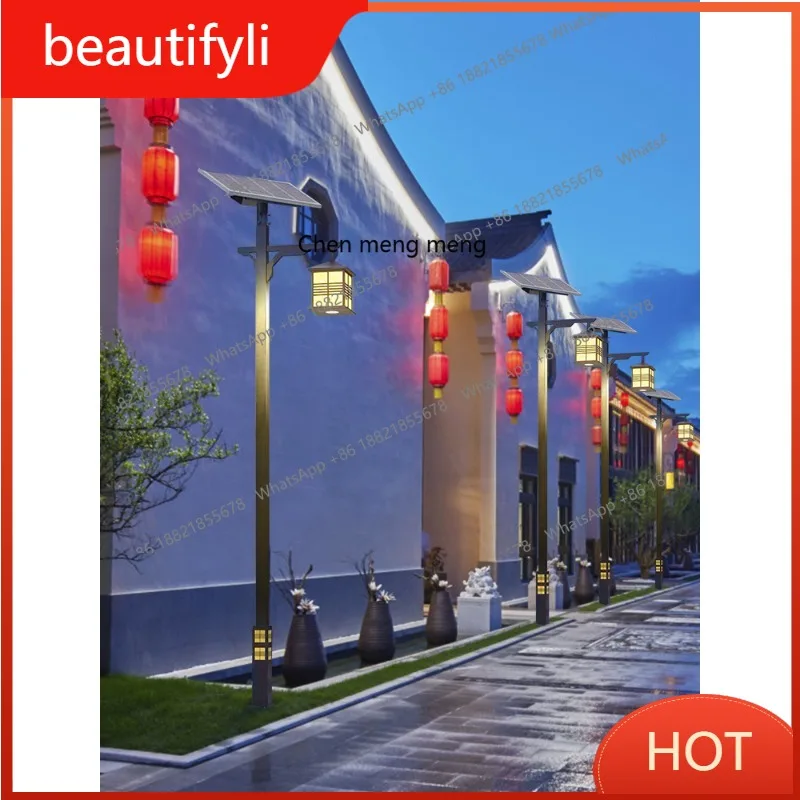 

L6080 Outdoor Chinese high pole waterproof solar light garden park garden scenic area community villa landscape light