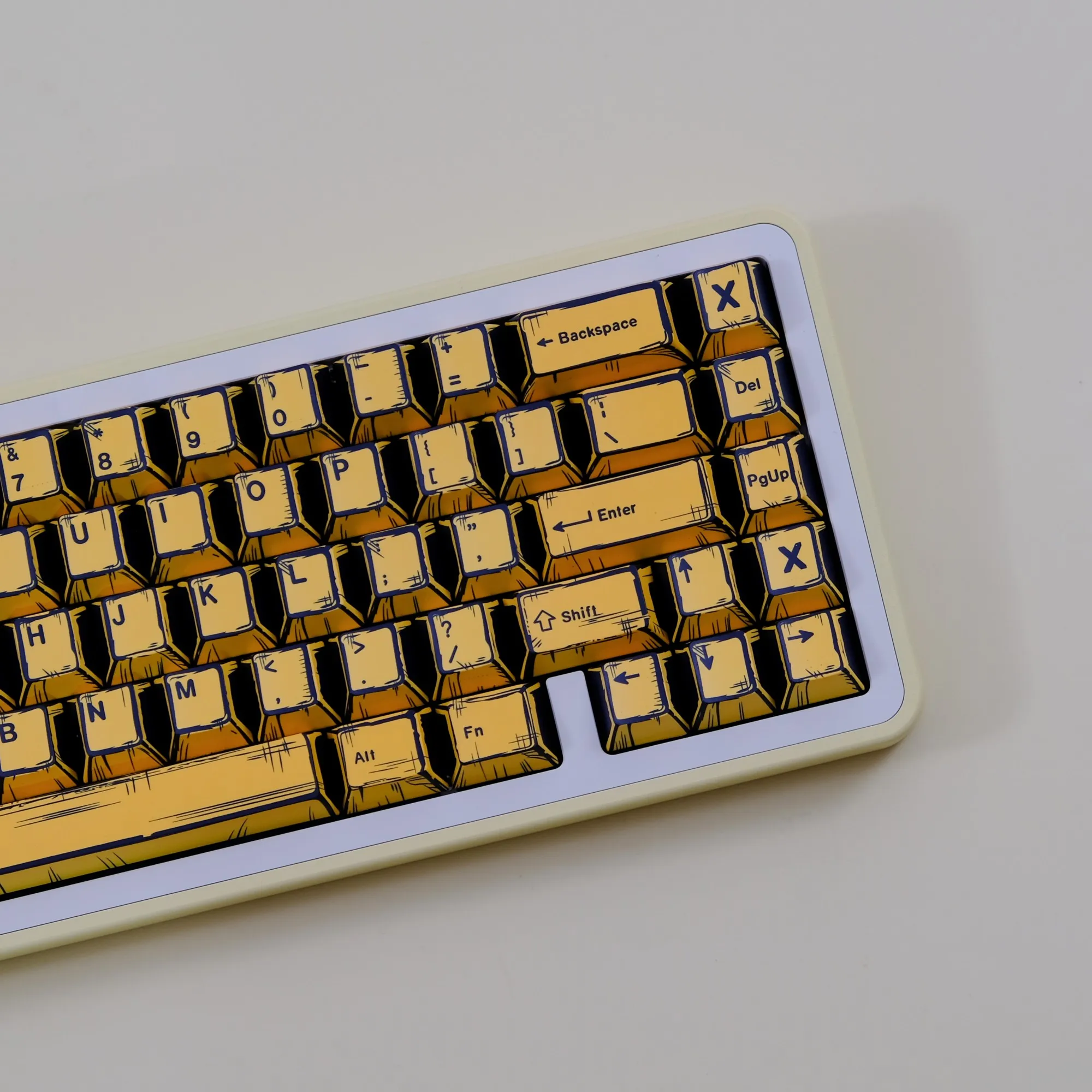 Comic Black Keycaps  PBT Cherry Profile 151 keys Five-sided Dye Sub For Mechanical Keyboards ISO Layout 7U Space bar HI75