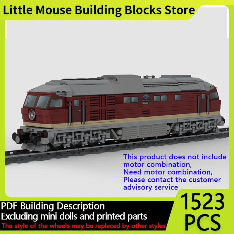 

City Car Model MOC Building Bricks Diesel Locomotive BR132 Train Modular Technology Gifts Holiday Assemble Children Toys Suit