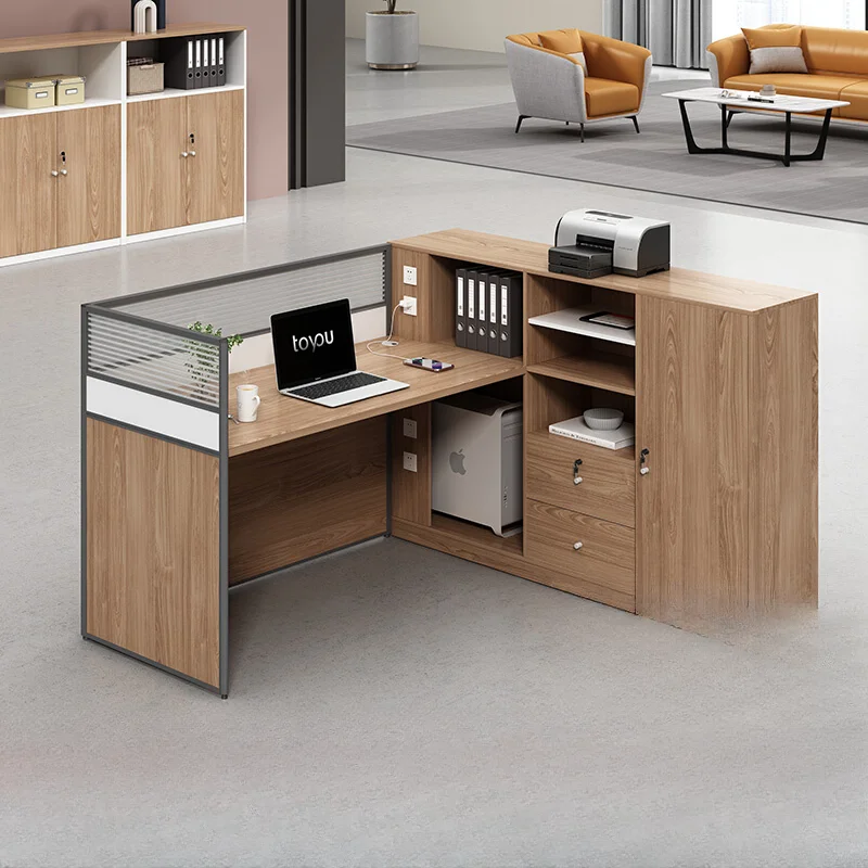 Financial desk, simple modern staff, office desk and chair combination, double 6 manual office