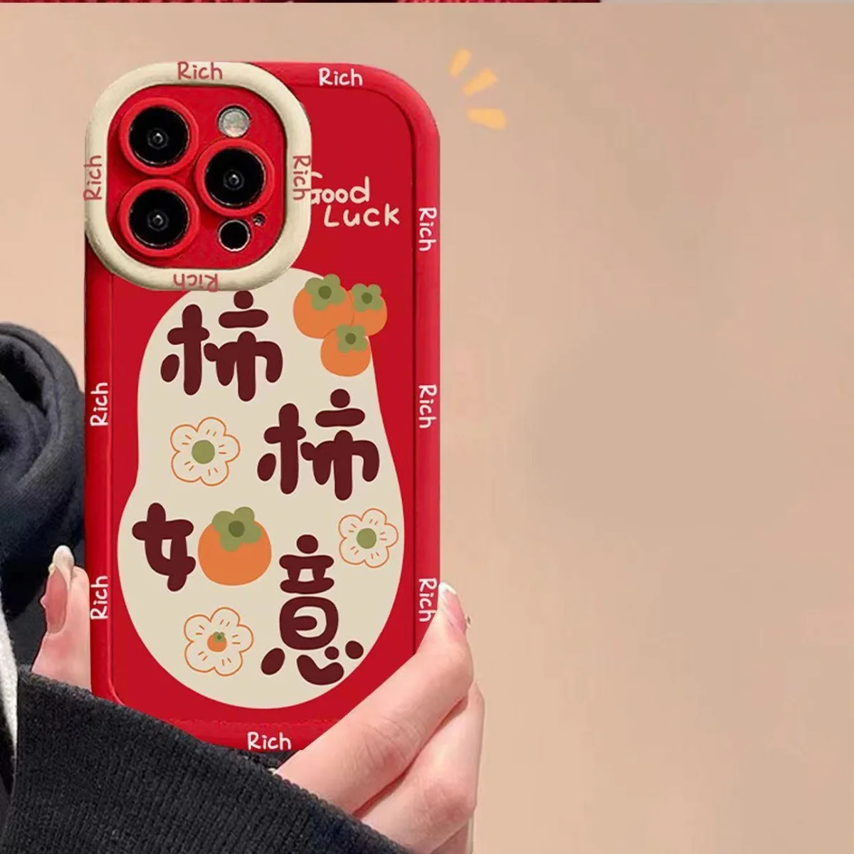 Cartoon Red New Year Phone Case for iPhone 16 PrCartoon Red New Year Phone Caseomax 15 Plus 14 13 12 11 XSMax XR Soft Back Cover