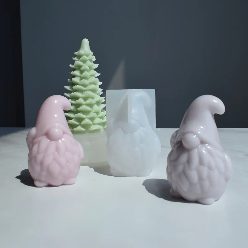 Bearded Santa Silicone Candle Mold Christmas Tree Snowman Candle Mold Christmas Gift Christmas Decoration Candle Making Tool