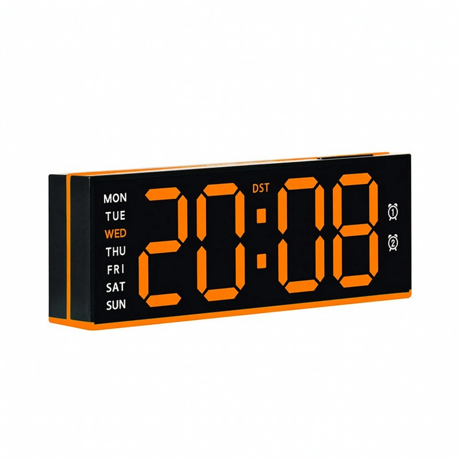 Digital Clock with Edge Lighting Easy-to-Read Alarm Clock with Two Alarms Illuminated Minimalist for Bedside Table, Desk