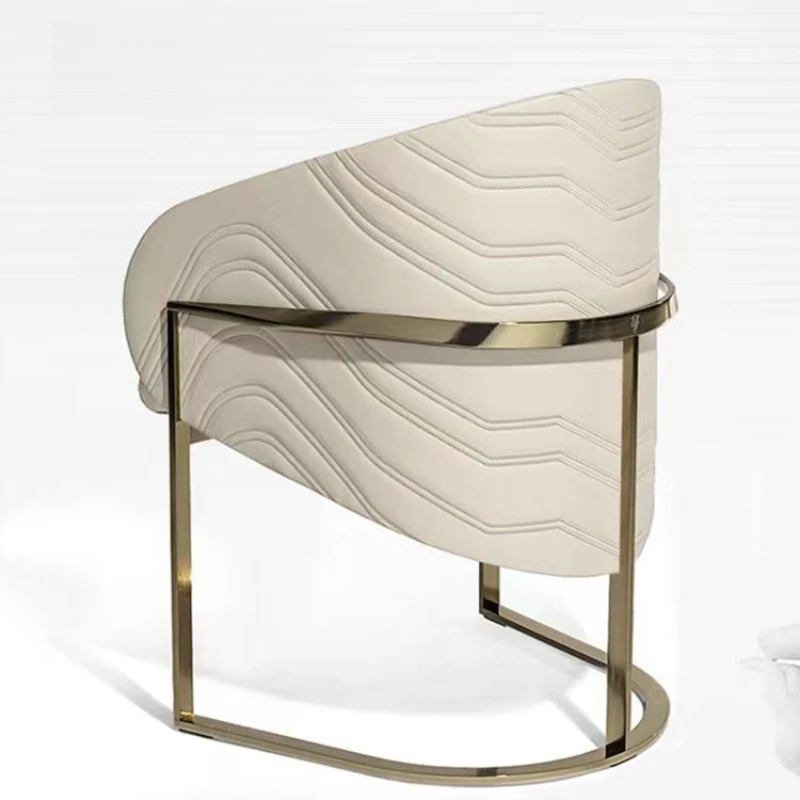 

Italian light luxury dining chair home restaurant high-end designer leather modern simple ins hotel sales department