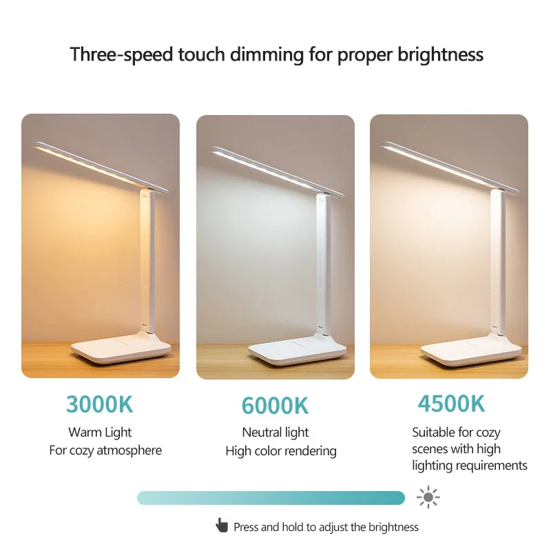 LED الجدول مصباح عيون حماية اللمس عكس الضوء LED القراءة ضوء طالب عنبر غرفة نوم القراءة USB مصباح مكتبي قابل لإعادة الشحن