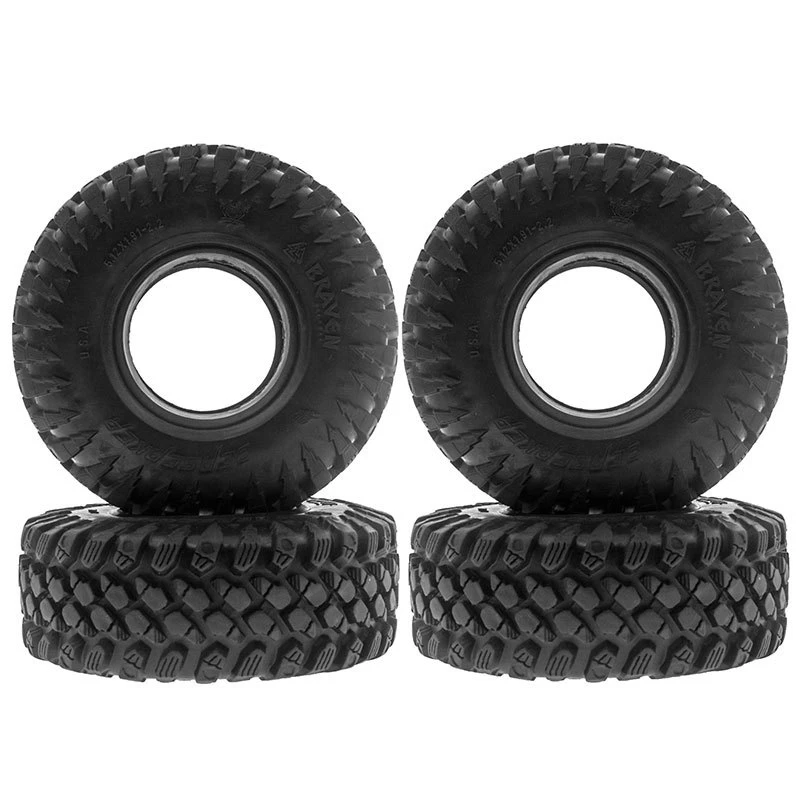 4PCS 128mm 2.2 Rubber Tire Wheel Tyre for 1/10 RC Crawler Car Axial SCX10 Wraith RR10 Capra RBX10 Traxxas TRX4 YK4802 YK4083