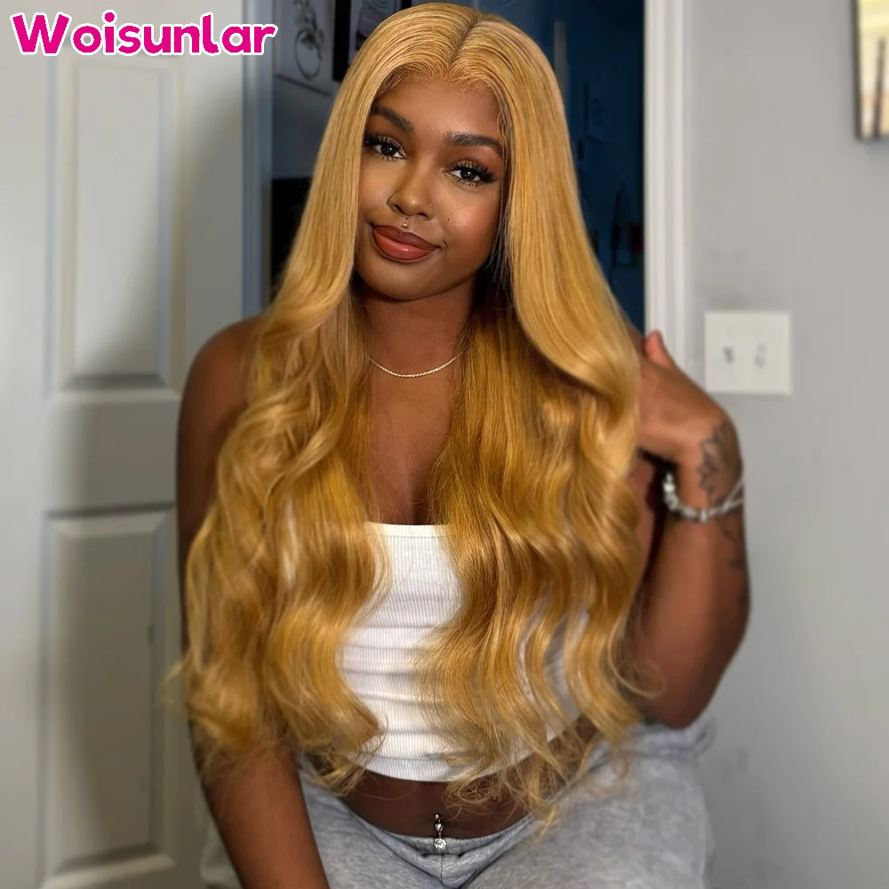 

27 light Blonde lace Front Human Hair Wigs Body wave 34 inches 200% Black women13x4 Transparent Lace Brazilian Human hair wigs