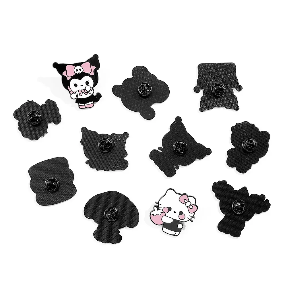 MINISO Anime Enamel Pin Kuromi Badge Metal Brooch Kawaii Jewelry Jeans Jacket Cute Lapel Pin Decoration Accessories Kids Gifts