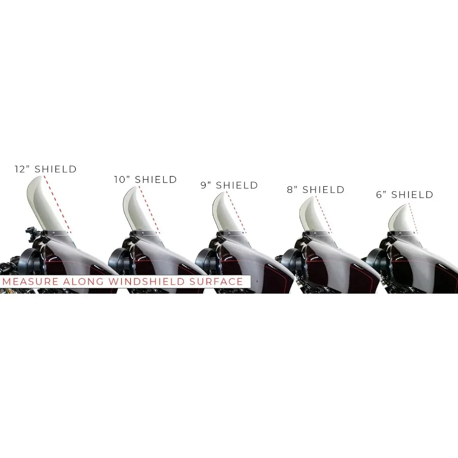 زجاج أمامي 19962013 لدراجة Harley Davidson ELECTRA STREET TRI ULTRA GLIDE Mega Curve Elite Series Polycarbonate Dark Tint 8 بوصة W