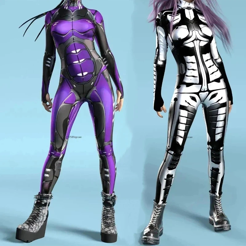 

Futuristic Mechanical Armor Women Cosplay Punk Bodysuits Costume Robot Elastic Holiday Party Fancy Jumpsuit Rompers Zentai 2026