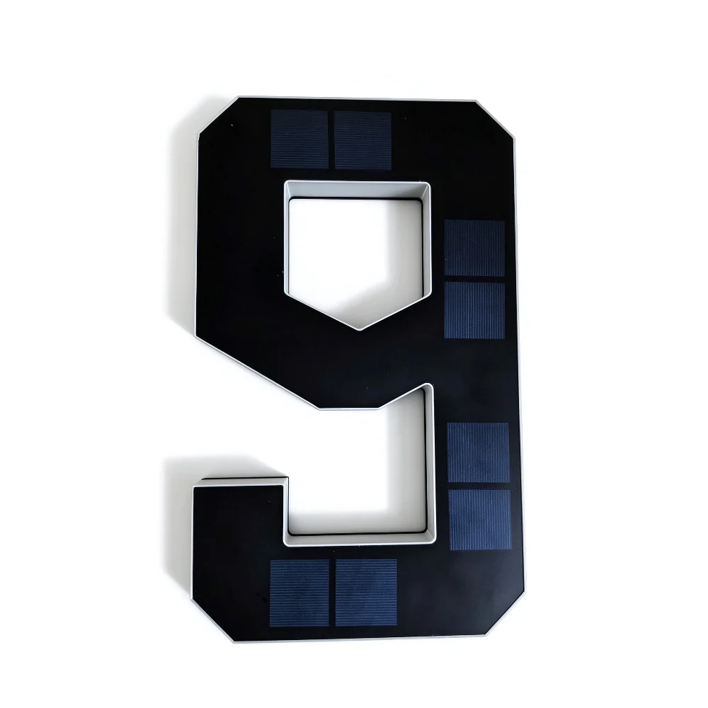 Waterproof Solar Lighted House Numbers Light No Wiring 6.7IN Solar Digital Doorplate Illuminated Exterior Modern