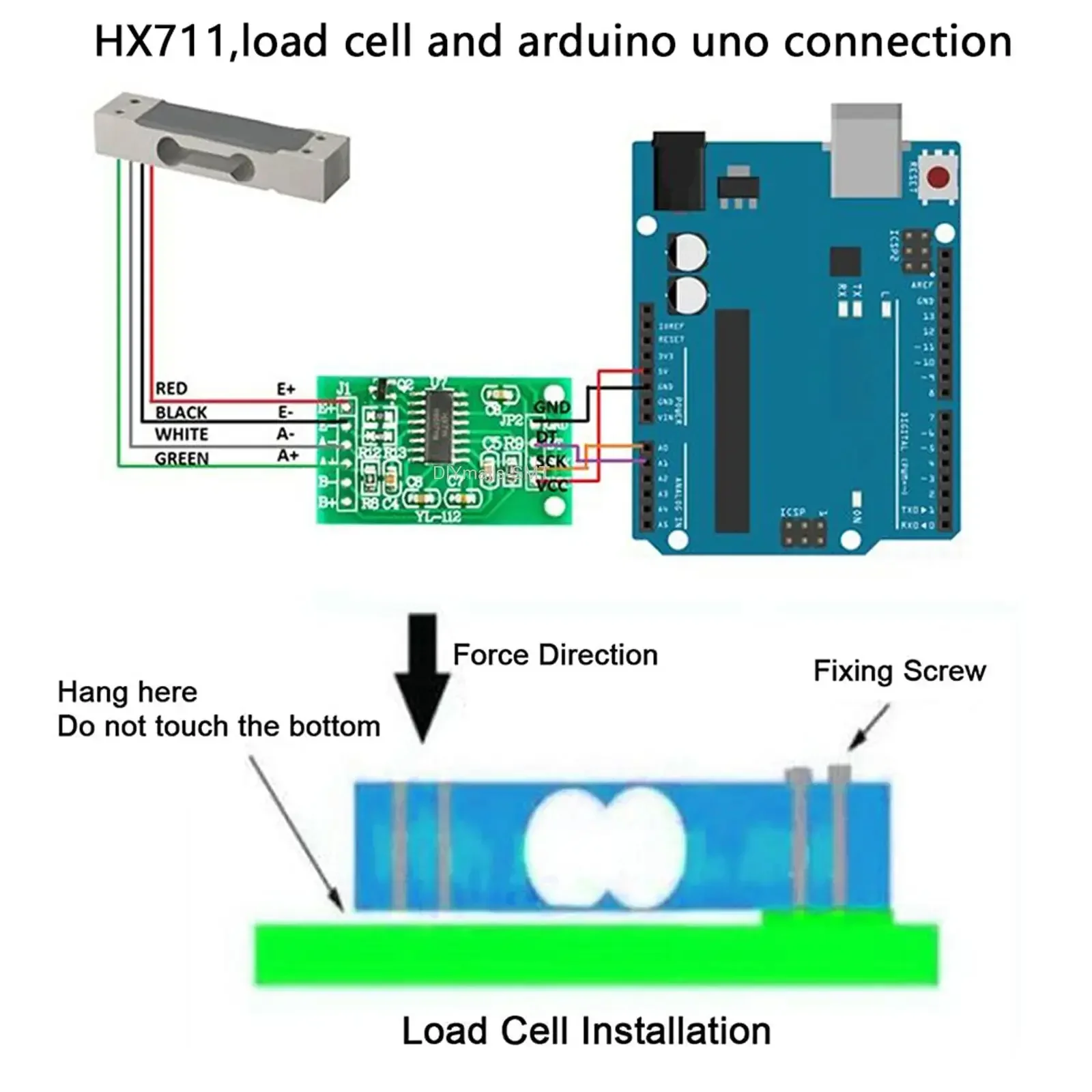 DIYmall 알루미늄 로드 셀 센서, 전자 저울, 산업용 계량용, 5-10V 자극, 1kg-20kg 용량