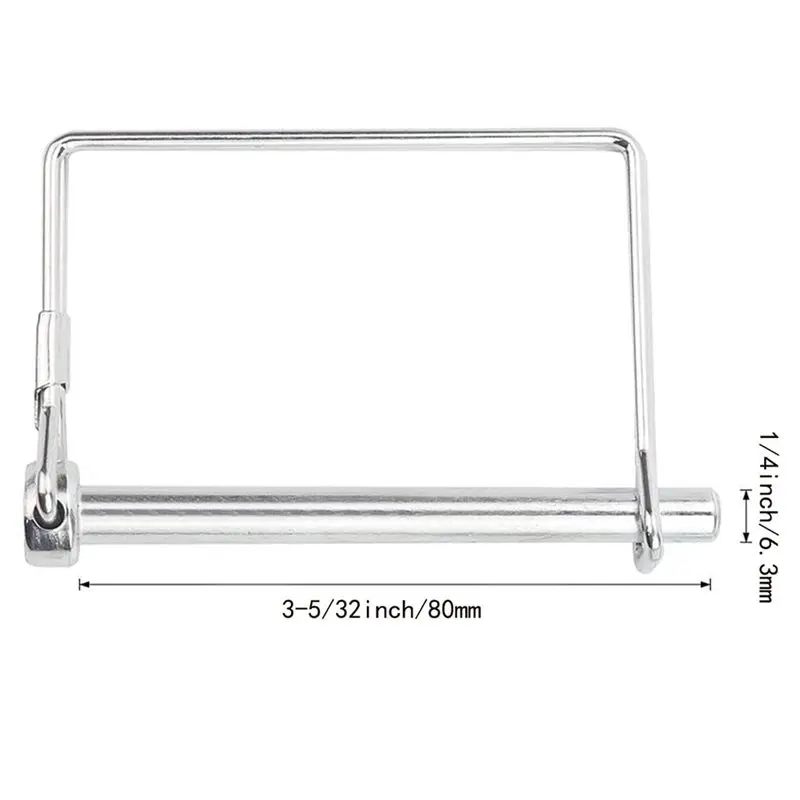 24-Hour Delivery Zinc-Plated Steel Trailer Coupler Pins 10-Pack- 1/4" X 3-5/32" For Secure Towing-For RV, Boat Lawn Mower, Tract