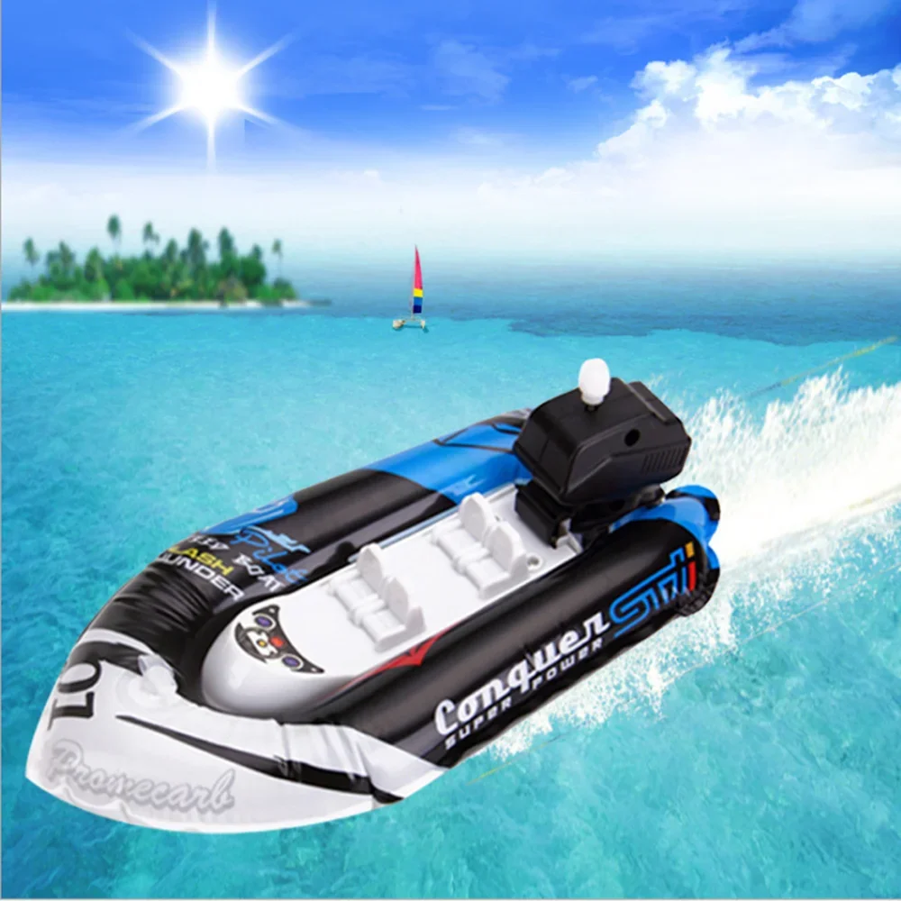 Float In Water Kids Inflatable Speed Boat Wind Up Toy Clockwork Ship Toys Baby Bath Toy Water Play Game for Children Boy Toys