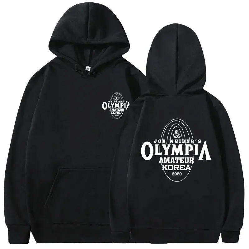 Olympia Amateur Korea Fitness Gym Pump Cover Graphic Print Hoodie Male Fashion Oversized Pullover Men's Casual Vintage Hoodies