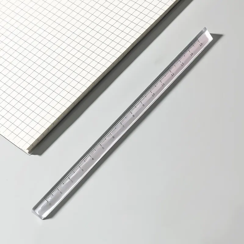 15cm/20cm Simple Transparent Triangular Straight Ruler Kawaii Tools Stationery Cartoon Drawing Gift Office School Meas