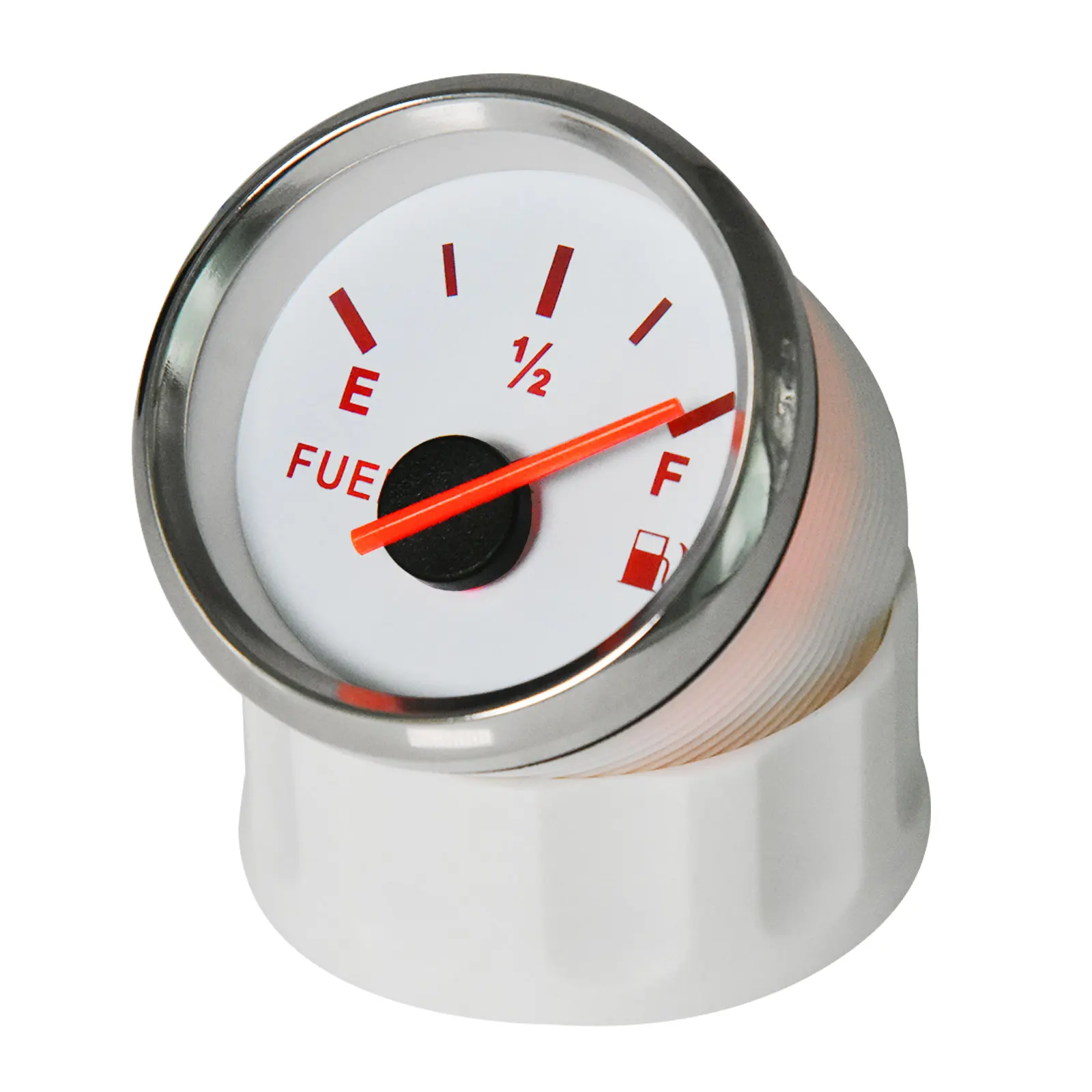 0-190ohm Fuel Level Gauge Boat Marine Fuel Tank Level Gauge with 100-600mm Fuel Level Sensor Red Backlight 12v/24v