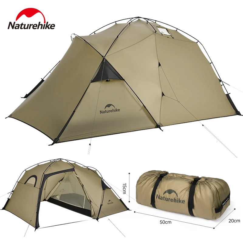 

Naturehike Camping Tent With Chimney Shelters Ultralight Trekking Windproof Rainproof Tent Outdoor 1-2 Person 4 Season Tourist