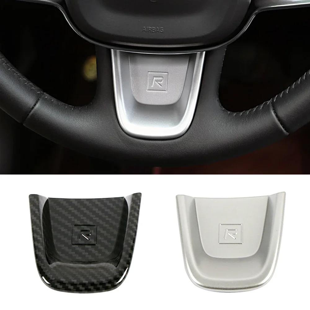 For Volvo XC40 2019 2020 2021 2022 Steering Wheel Switch Button Frame Cover Trim Carbon Fiber Color Silver ABS Sticker