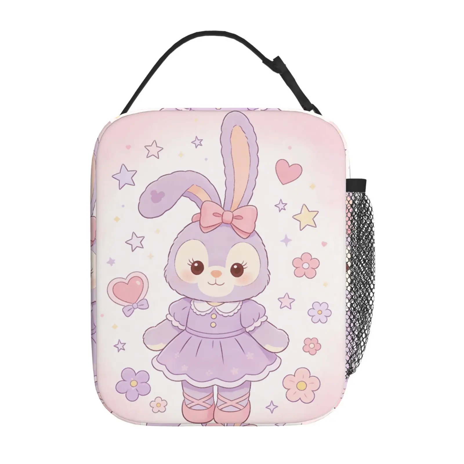 

1pc cute StellaLou light pink cartoon print lunch bag, suitable for casual picnic party school to work, zipper closure, gift
