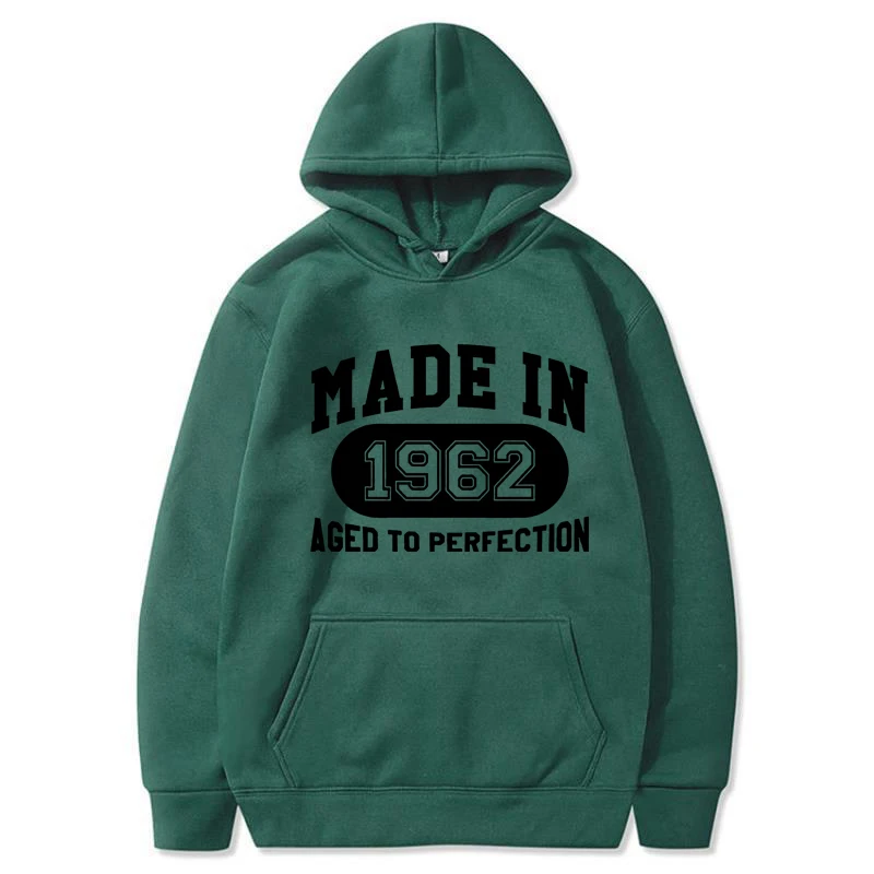 Madein 1962 Women Hoodies Mens Letter Style Streetwear Fashion Loose Hoody Fleece Pullover Men Hoodie