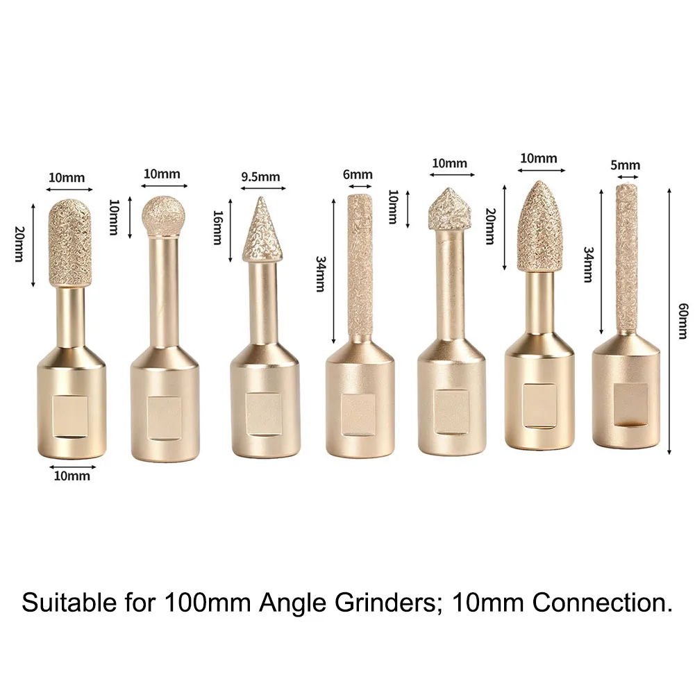 7pcs Grinding Head Ceramic-Tile Hole Saw Cutter Granite-Marble Drill Bits For M10 Angle Grinders Wear-resistant Brazing Parts view 5