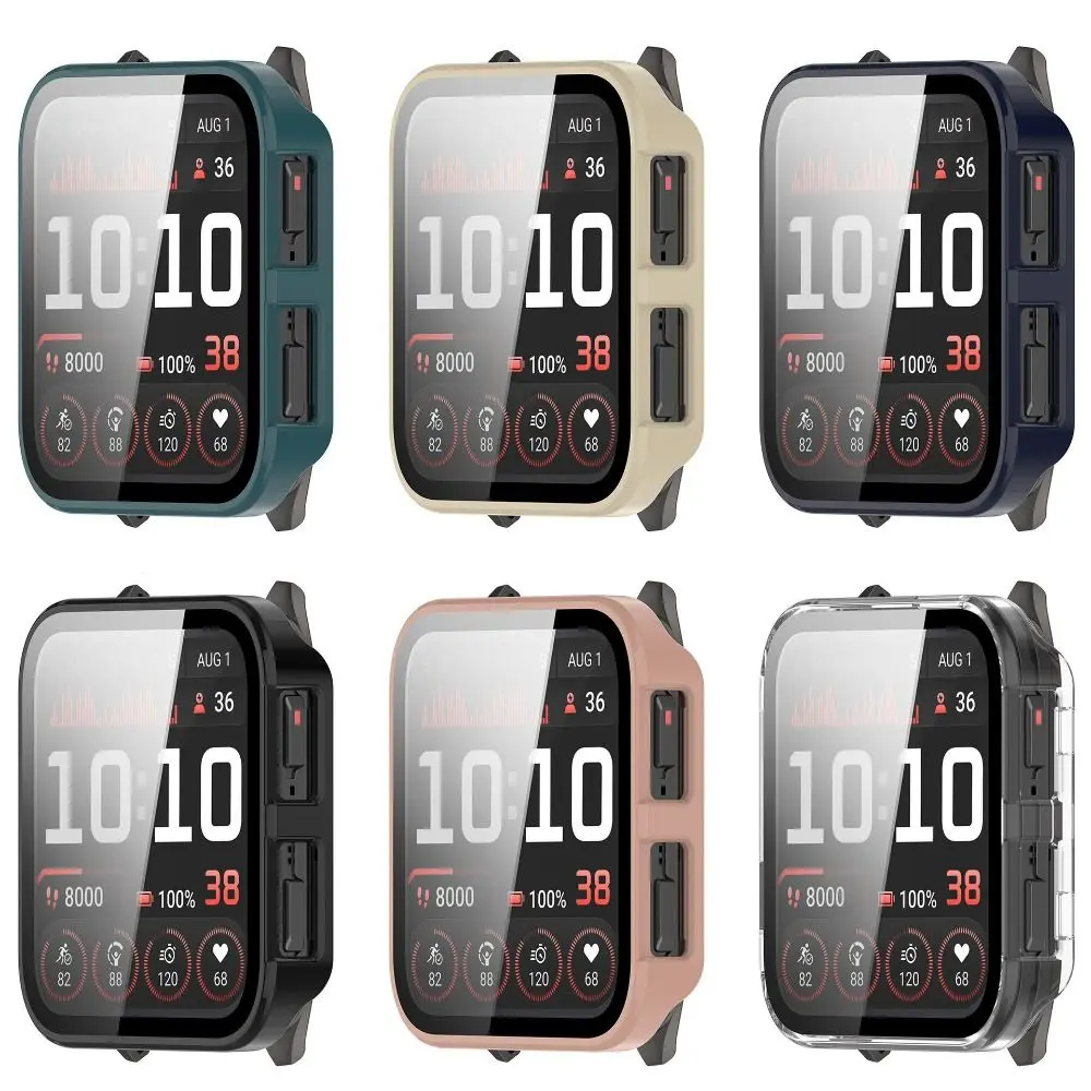 PC+Tempered Protective Case Full Coverage Bumper Screen Protector Anti-Scratch Ultra-HD Cover Shell for Garmin Venu X1