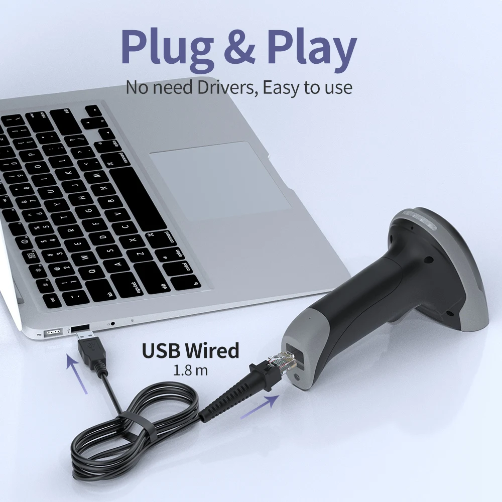 GTCODESTAR  X-1500 2D Wired Barcode Scanner USB QR Code Scanner 1D Barcode Reader for Warehouse Inventory Barcode Scannning