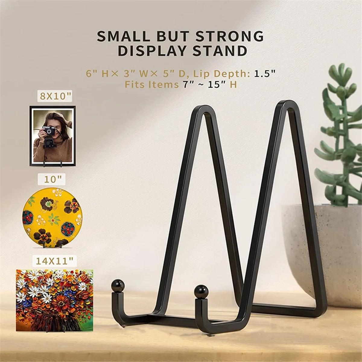 3 Inch Plate Stands for Display Metal Frame Holder Stand Picture, Decorative Plate, Book, Photo Easel