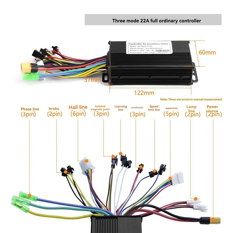 AS95-36V 48 فولت 22A فرش تحكم G20 متر LED عرض + 130X خنق عدة ل سكوتر كهربائي E-الدراجة طقم تصليح