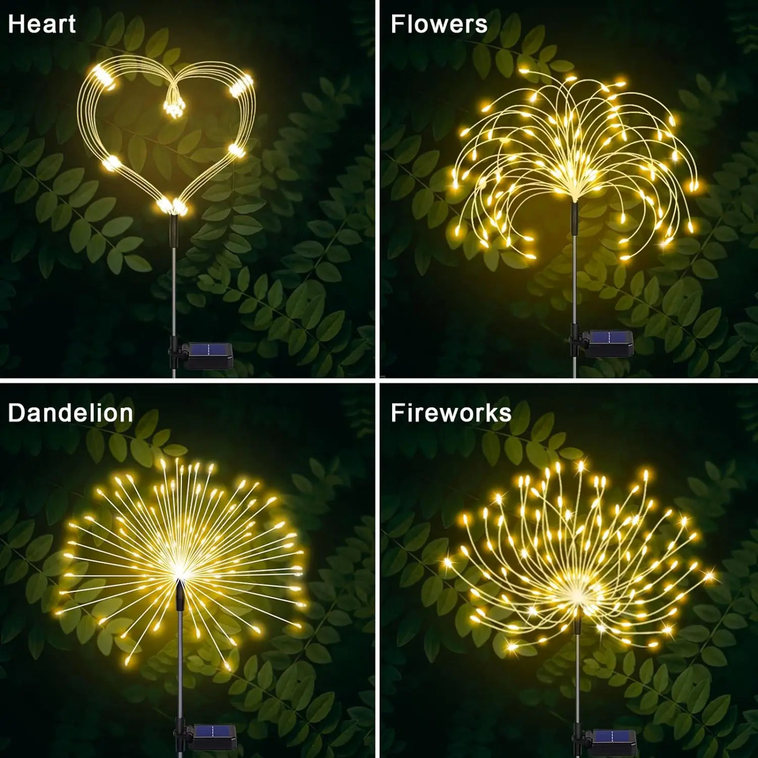 Solar Garden Lights Firework Lights Outdoor Waterproof Grass Globe Dandelion Lamp Decor for Lawn Landscape Pathway Backyard