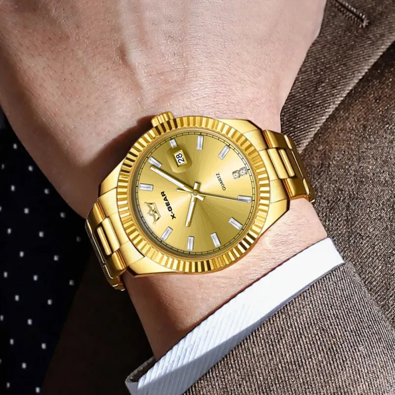 Новые мужские наручные часы 2025 года — деловой и повседневный стиль с календарем, водонепроницаемые кварцевые часы для мужчин