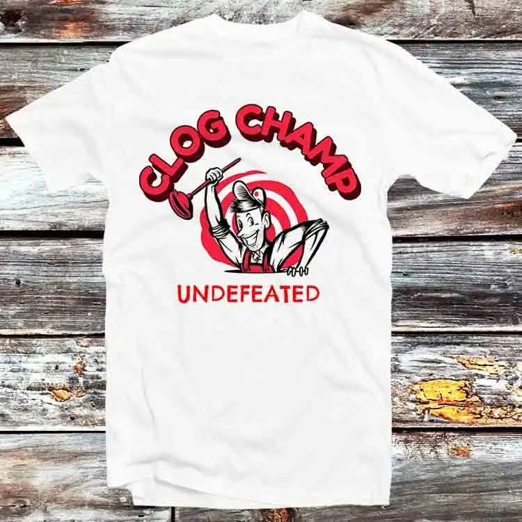 Clog Champ Undefeated Super Dad Hero Home T Shirt Vintage Retro Cool Cartoon Anime Top B970