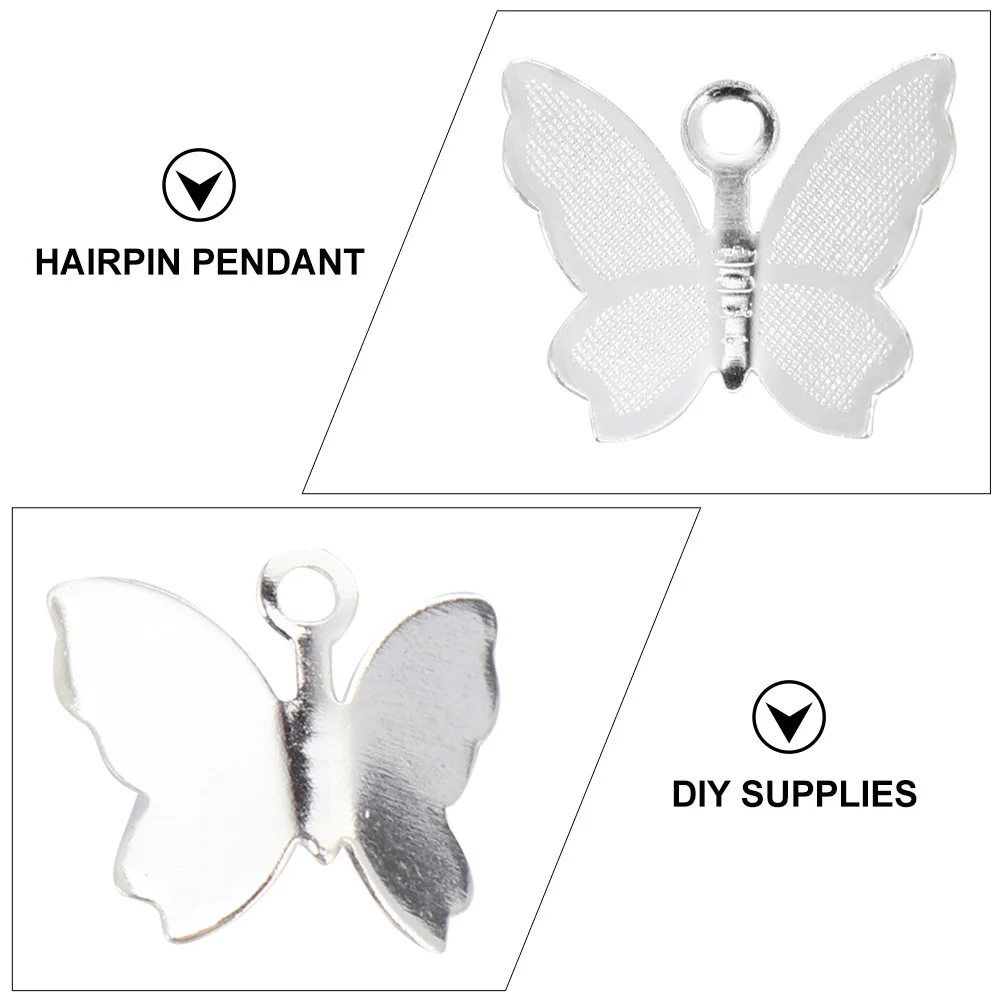 

100Pcs Pretty Butterflies Pendants DIY Hairpin Accessories Jewelry Making Charms Copper Decor Butterflies Pendant