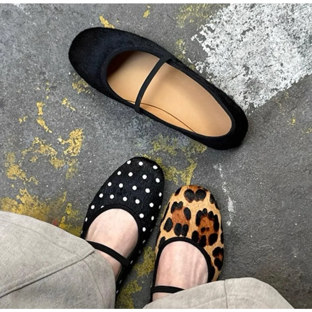

Summer 2026 New Soft-soled Flats Shoes Round Head Retro Women Polka Fashion Shallow Flat Shoes