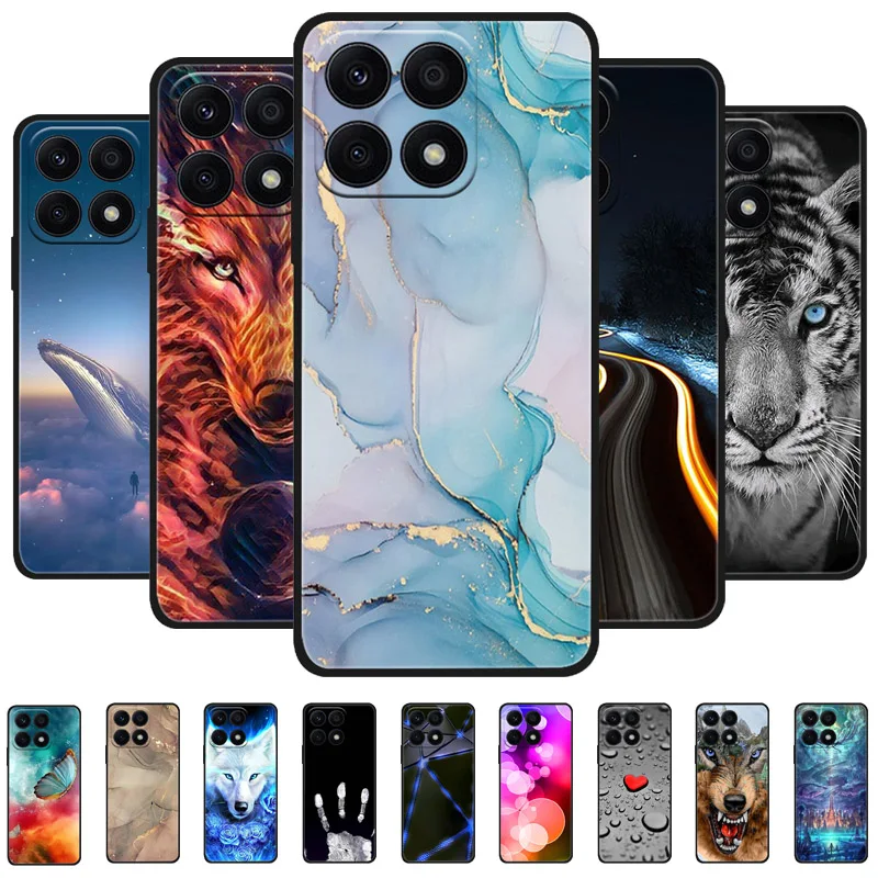 

For Honor X8A Case Cover HonorX8A Black Silicone Soft TPU Phone Fundas Case For Huawei Honor X8A Coque CRT-LX1 Shell Bumper